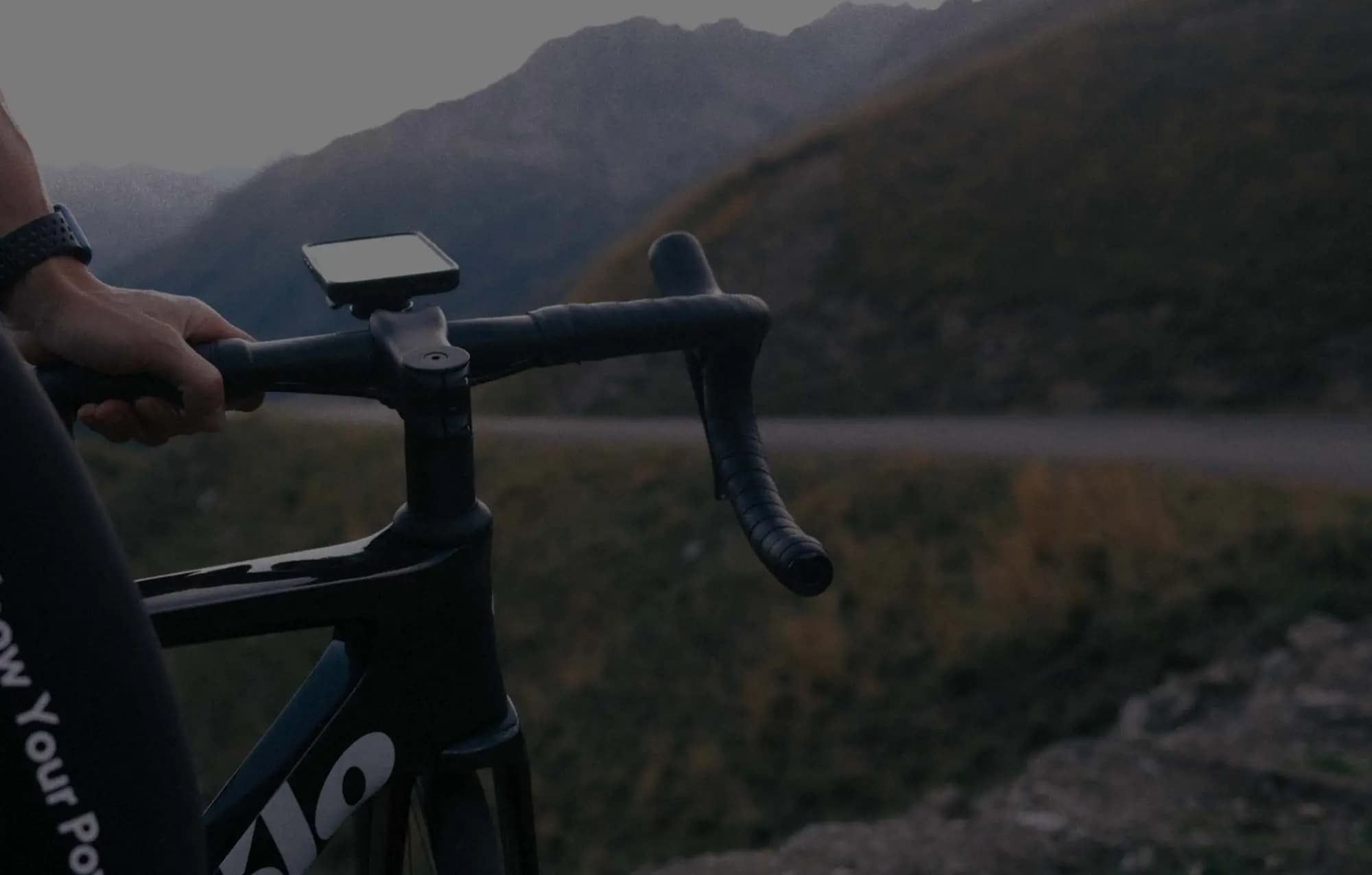 Cyclist on a winding road