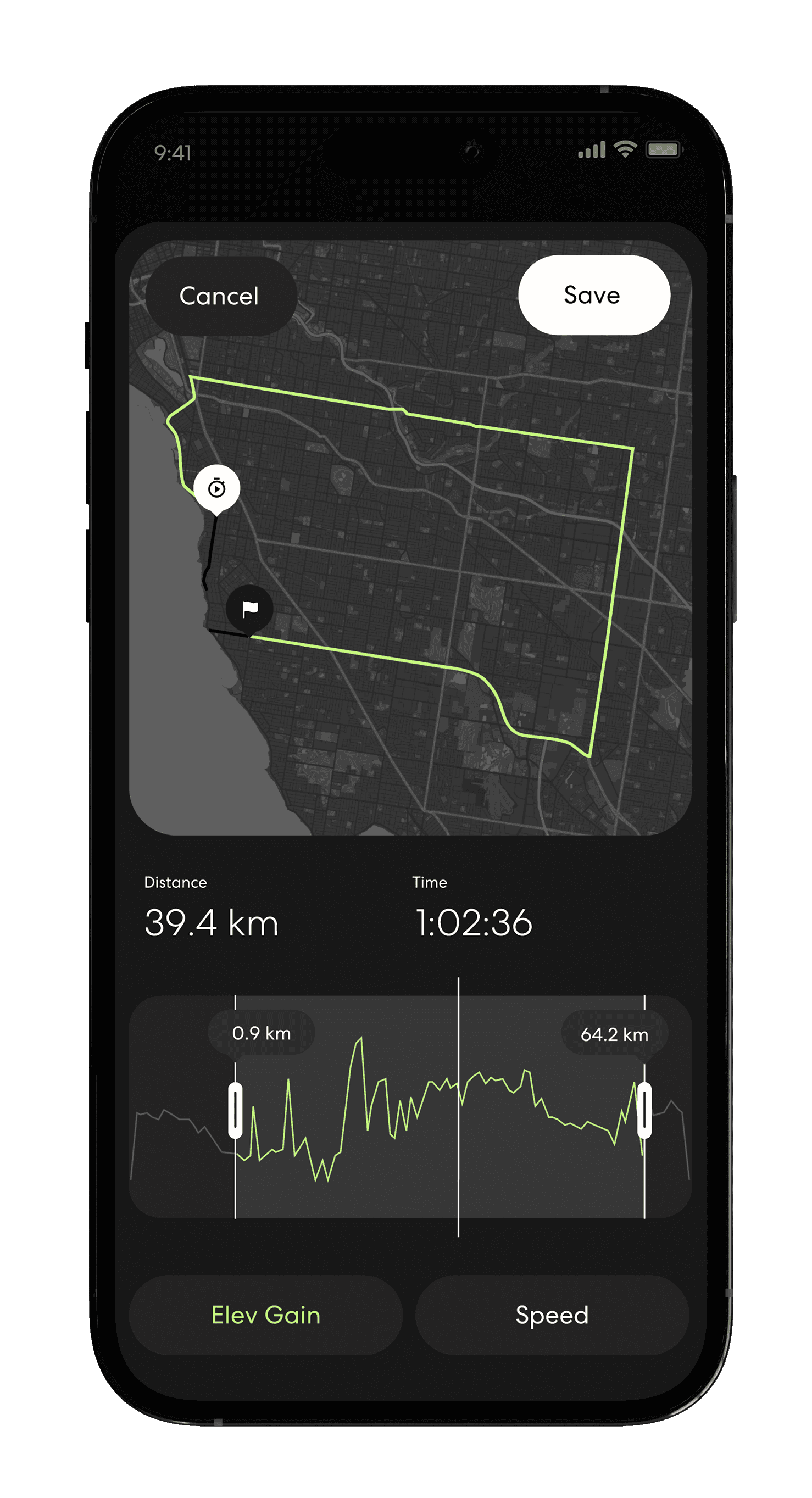 Ride app - Route editor with map